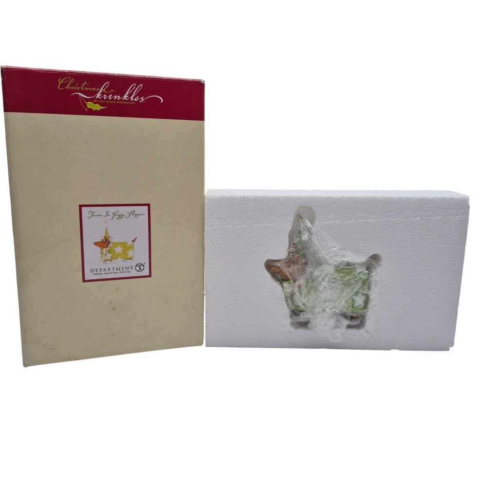 Department 56 Terrier in Fuzzy Slippers Ornament by Patience Brewster Krinkles